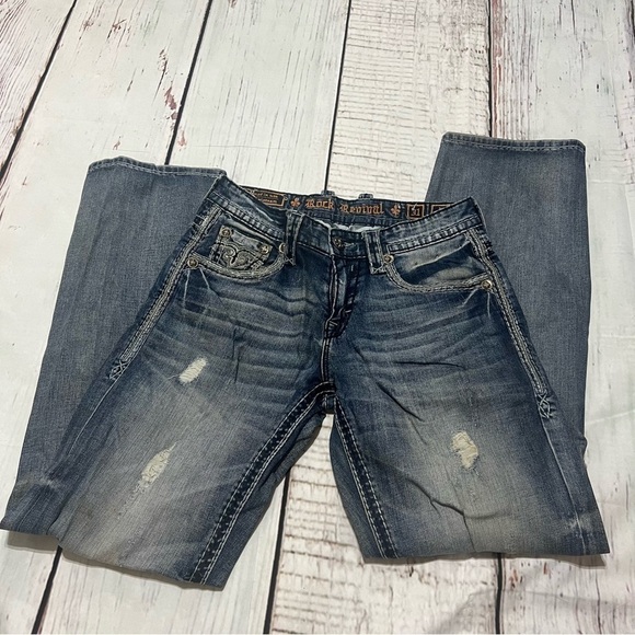 ROCK REVIVAL “Kevin” premium denim jeans boho western size 31 EUC - Picture 11 of 16